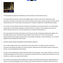 El mercado espaol de fusiones y adquisiciones registra un alza del 8% de operaciones y del 11% de capital